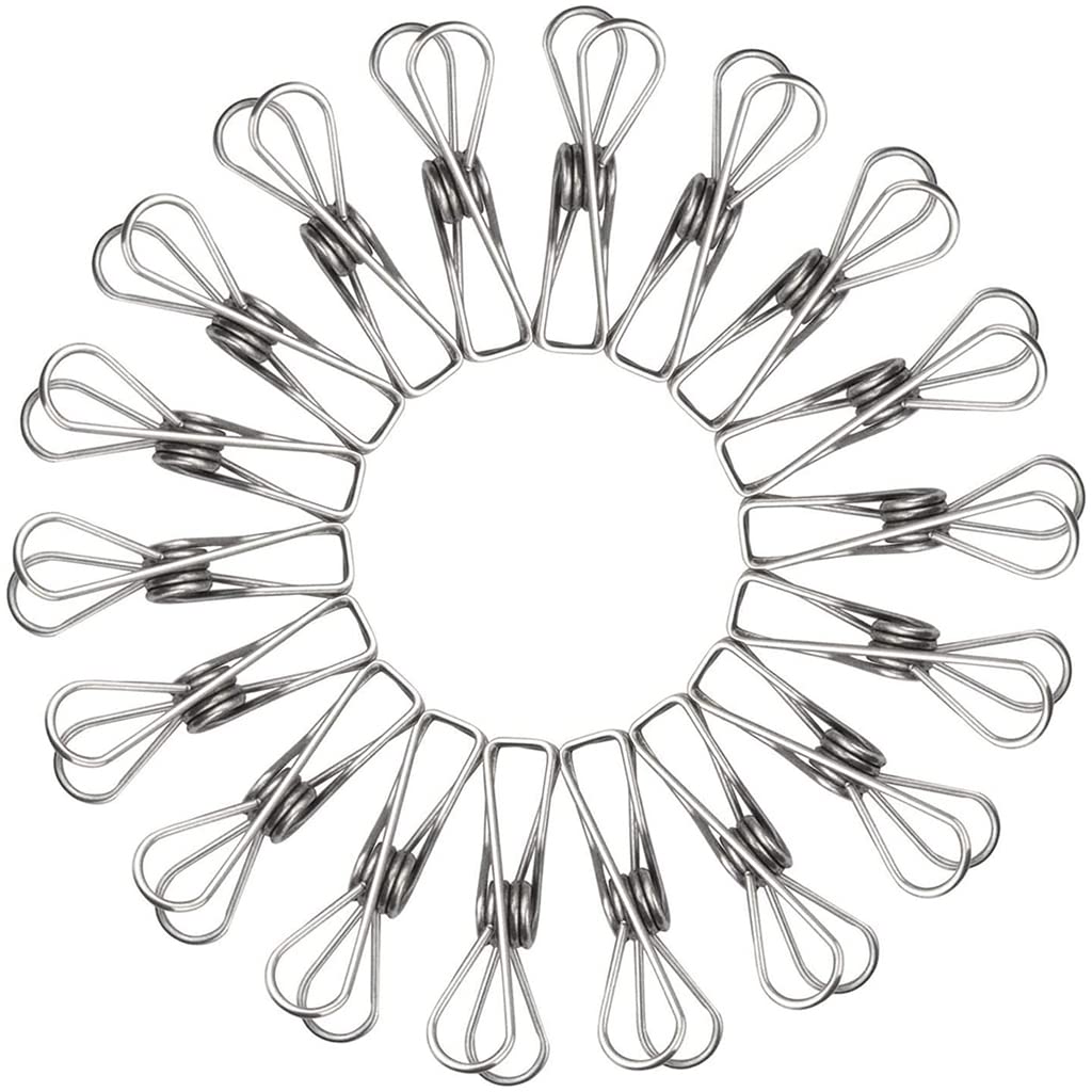HASTHIP 20Pcs Clothes Clips, Stainless Steel Clips for Clothes, Multipurpose Sturdy Clothes Pins for Socks Towel Bag Scarfs Hang Drying Rack Tool, Laundry Kitchen Cord Wire Line Clothespins Pegs HASTHIP 20Pcs Clothes Clips, Stainless Steel Clips for Clothes, Multipurpose Sturdy Clothes Pins for Socks Towel Bag Scarfs Hang Drying Rack Tool, Laundry Kitchen Cord Wire Line Clothespins Pegs